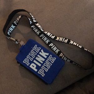 NWOT PINK lanyard with wallet